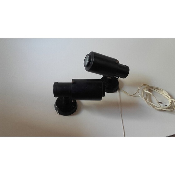 Image 1 of Paar vintage zwarte metalen wandlampen van Lita, 1950