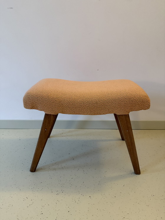 Image 1 of Vintage Deens design voetenbankje Kvadrat stof