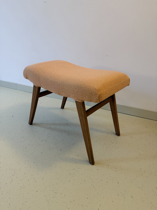 Vintage Deens design voetenbankje Kvadrat stof