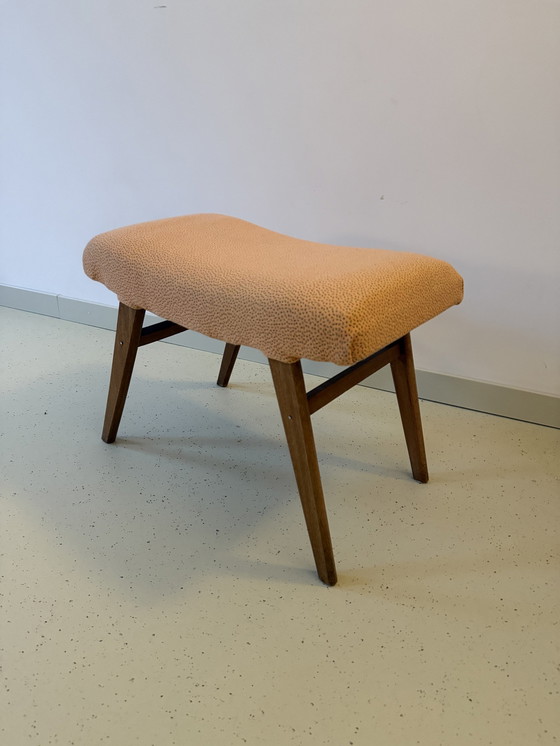 Image 1 of Vintage Deens design voetenbankje Kvadrat stof