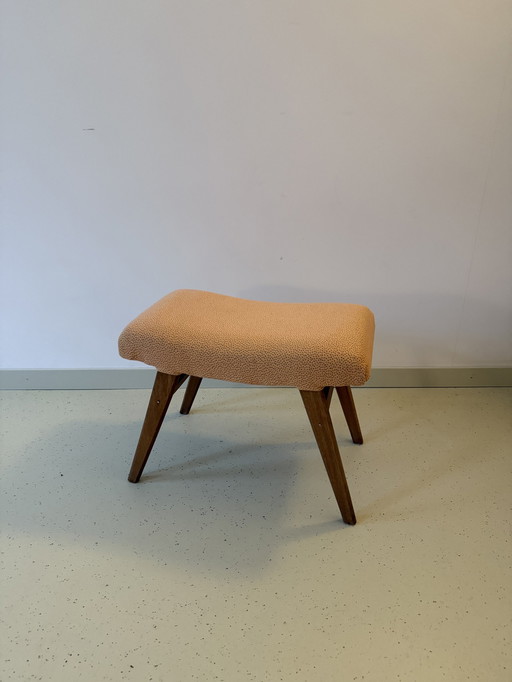 Vintage Deens design voetenbankje Kvadrat stof