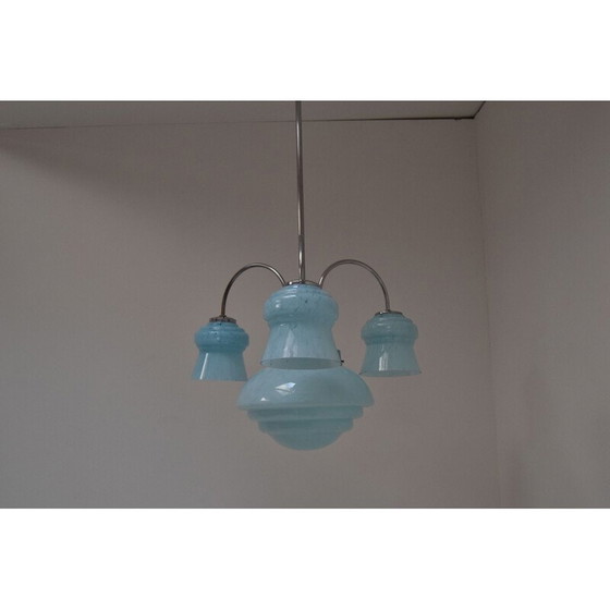 Image 1 of Vintage art deco chromen kroonluchter, Tsjechië 1930