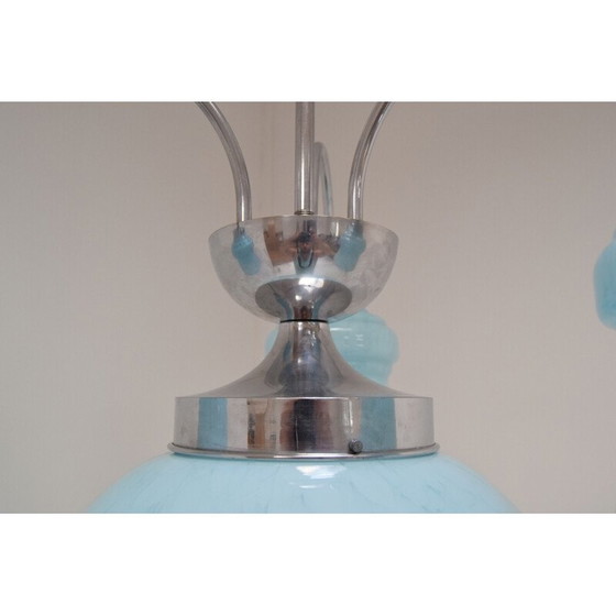 Image 1 of Vintage art deco chromen kroonluchter, Tsjechië 1930