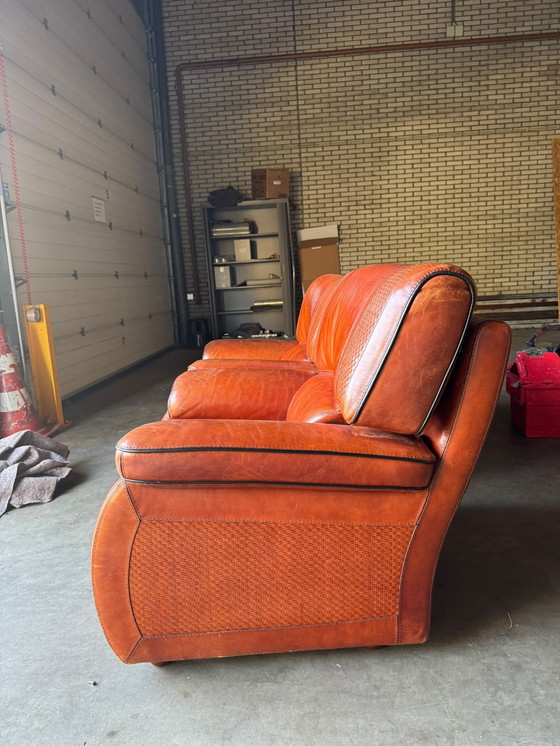 Image 1 of 2x Vintage Leren Fauteuils