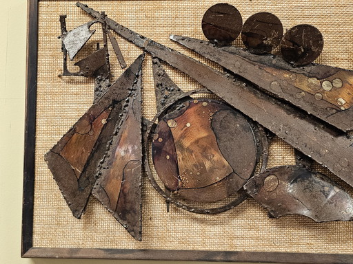 Vintage Brutalist Hendrik Horst Wandpaneel Wandobject 