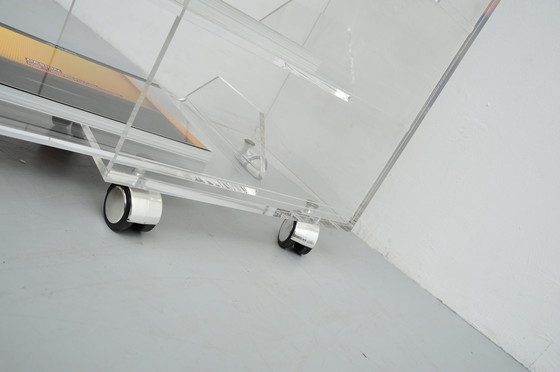 Image 1 of Roll top acryltafel met 4 laden Space Age 1970Erroll top acryltafel met 4 laden Space Age 1970Er