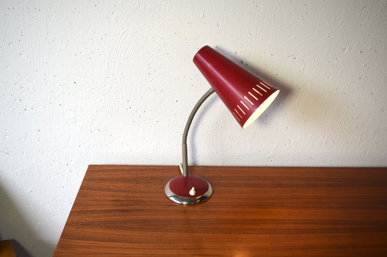 Image 1 of Vintage Rode Tafellamp Tafellamp 1960