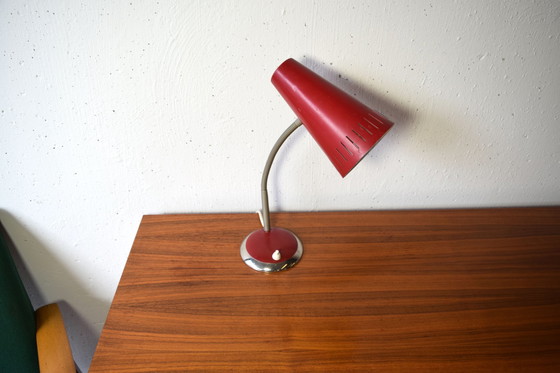 Image 1 of Vintage Rode Tafellamp Tafellamp 1960