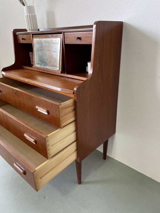 Image 1 of Vintage Secretaire Met Spiegel 