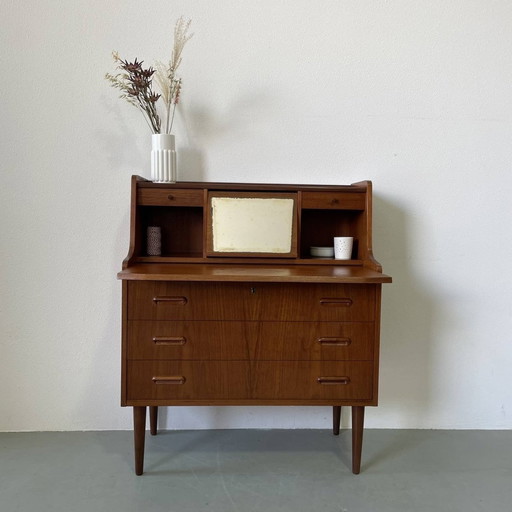 Vintage Secretaire Met Spiegel 