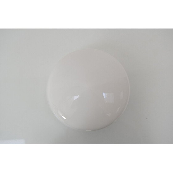 Image 1 of Vintage art deco plafondlamp in chroom en melkglas, Tsjecho-Slowakije 1930