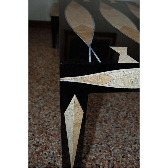 Image 1 of Rechthoekige vintage eettafel in gelakt hout, Italië 1970