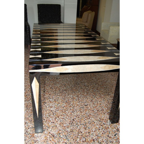 Image 1 of Rechthoekige vintage eettafel in gelakt hout, Italië 1970