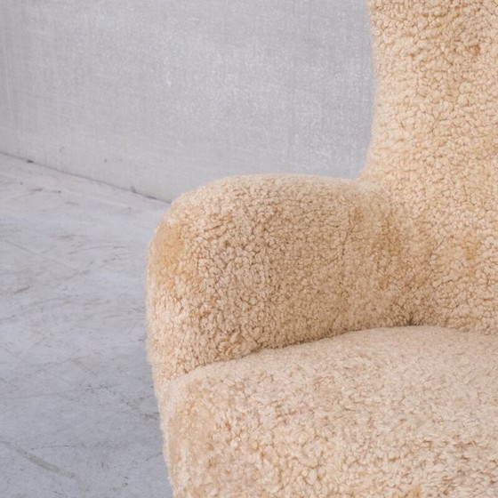 Image 1 of Mid-eeuwse Deense Shearling Teddybeer fauteuil van Mogens Lassen, 1960