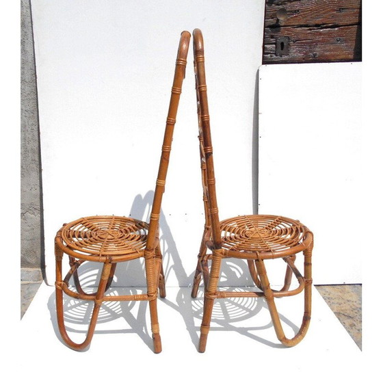 Image 1 of 2x vintage rotan stoelen