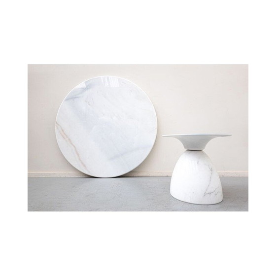 Image 1 of Ronde vintage salontafel in Carrara marmer van Peter Draenert, 1970