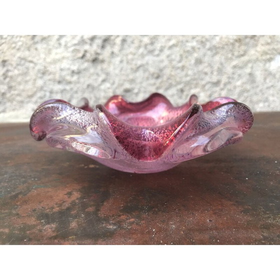 Image 1 of Vintage asbak van roze Murano glas, 1970