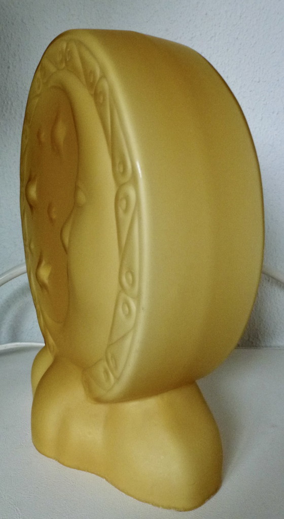 Image 1 of Vintage Glazen Tafellamp "Halve Maan" Voor In De Kinderkamer (?)