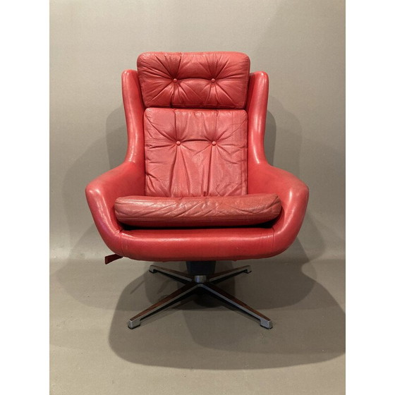 Image 1 of Paar vintage leren fauteuils, 1950