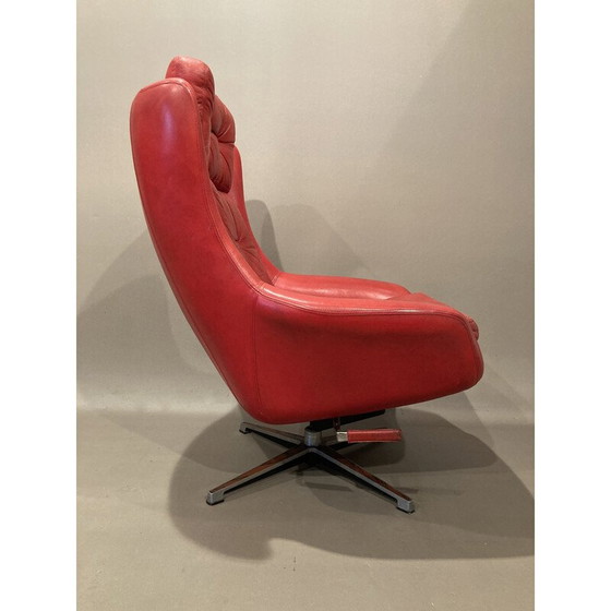 Image 1 of Paar vintage leren fauteuils, 1950