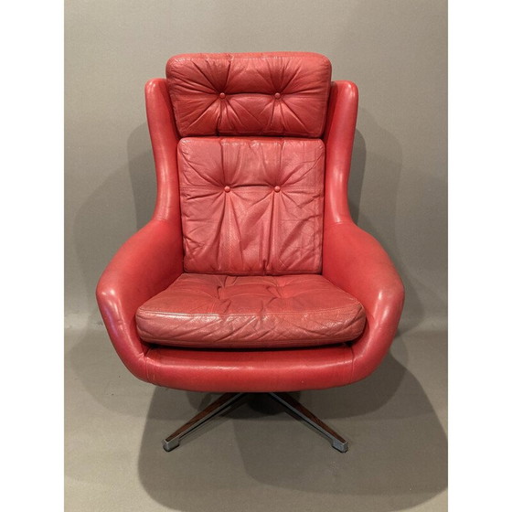 Image 1 of Paar vintage leren fauteuils, 1950