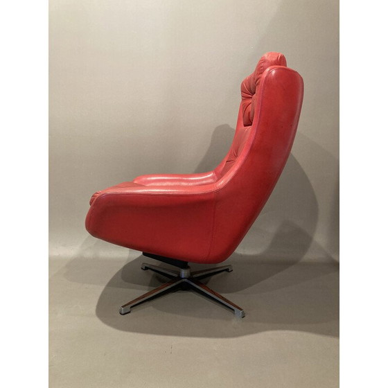 Image 1 of Paar vintage leren fauteuils, 1950