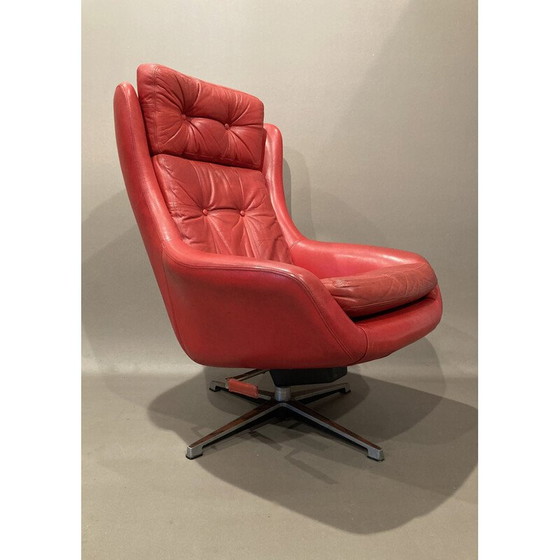 Image 1 of Paar vintage leren fauteuils, 1950