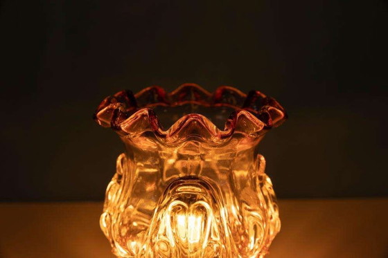 Image 1 of Vintage schemerlamp Zweeds gekleurd glas, glass table lamp