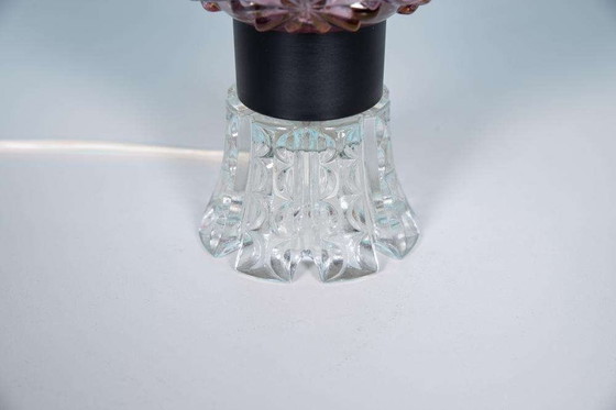 Image 1 of Vintage schemerlamp Zweeds gekleurd glas, glass table lamp