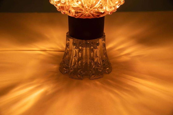 Image 1 of Vintage schemerlamp Zweeds gekleurd glas, glass table lamp