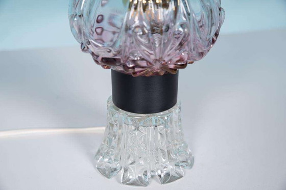 Image 1 of Vintage schemerlamp Zweeds gekleurd glas, glass table lamp