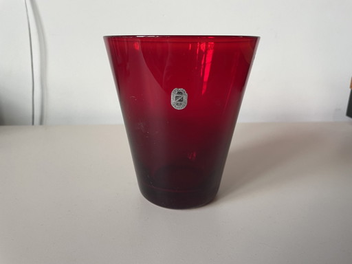 Zwiesel - Vintage Robijnrode Vaas