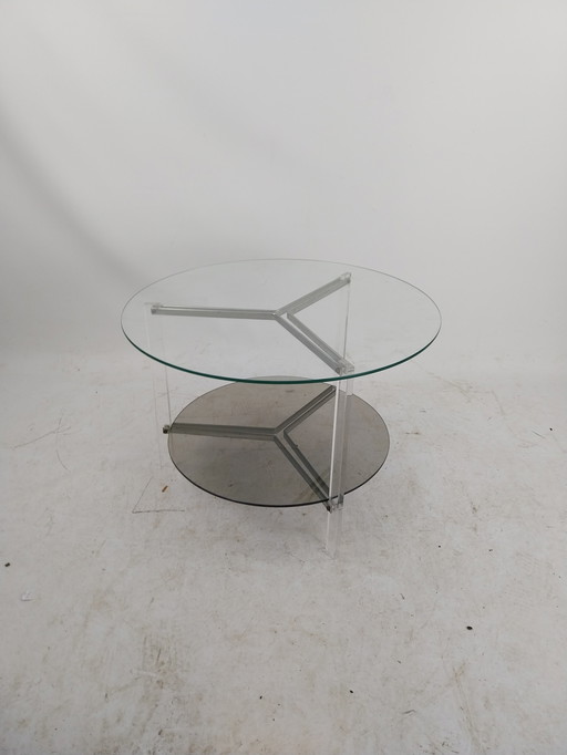 1 x glad en perspex tafel Italy 1970's. 