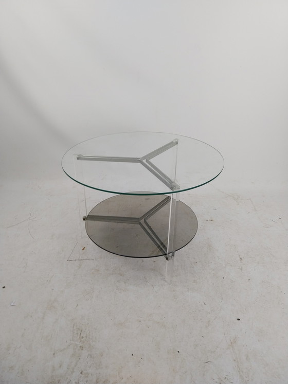 Image 1 of 1 x glad en perspex tafel Italy 1970's. 