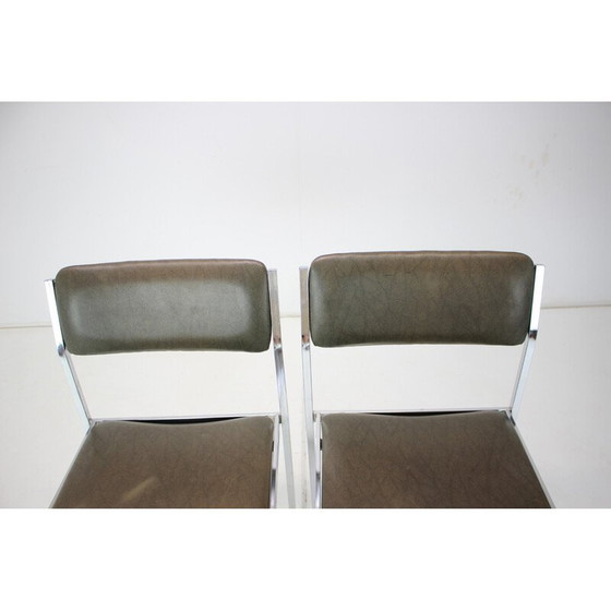Image 1 of Paar vintage stoelen van chroom en kunstleer, Tsjecho-Slowakije 1970
