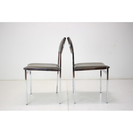 Image 1 of Paar vintage stoelen van chroom en kunstleer, Tsjecho-Slowakije 1970
