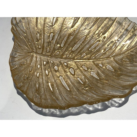 Image 1 of Vintage Murano kristallen eiken bladvormige zakorganizer, Italië 1970