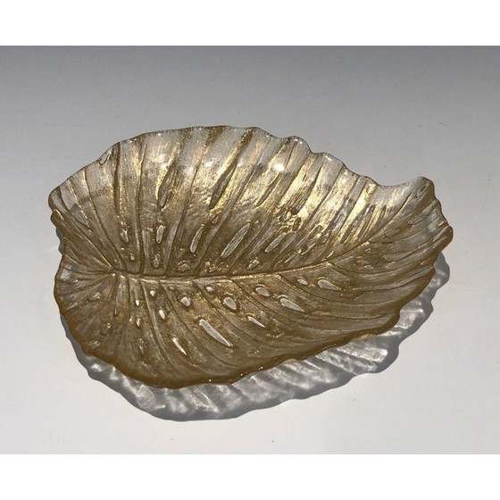 Image 1 of Vintage Murano kristallen eiken bladvormige zakorganizer, Italië 1970