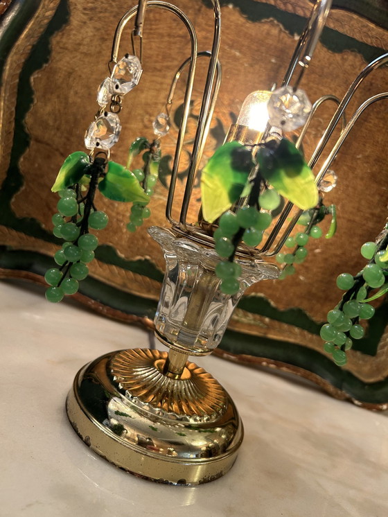 Image 1 of 2 Stuks Vintage Groene Druiven Tafellampen Schemerlampen Vintage 