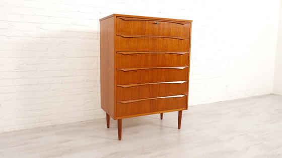 Image 1 of Vintage Deense Ladekast | Teak | 6 Lades | 105 Cm