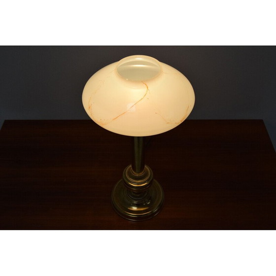 Image 1 of Vintage lamp van glas en messing door Kamenicky Senov, Tsjecho-Slowakije 1960