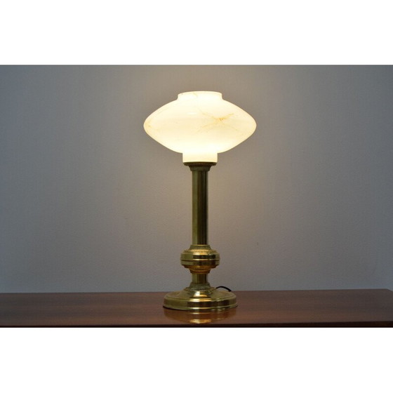 Image 1 of Vintage lamp van glas en messing door Kamenicky Senov, Tsjecho-Slowakije 1960