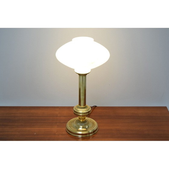 Image 1 of Vintage lamp van glas en messing door Kamenicky Senov, Tsjecho-Slowakije 1960