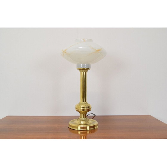 Image 1 of Vintage lamp van glas en messing door Kamenicky Senov, Tsjecho-Slowakije 1960