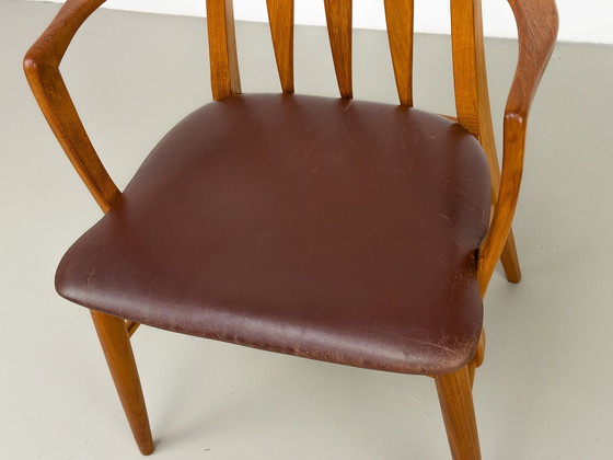 Image 1 of Eva fauteuil van teak en leer door Niels Koefoed voor Hornslet Møbelfabrik, 1960