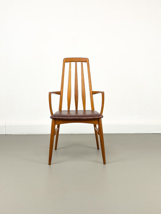 Image 1 of Eva fauteuil van teak en leer door Niels Koefoed voor Hornslet Møbelfabrik, 1960