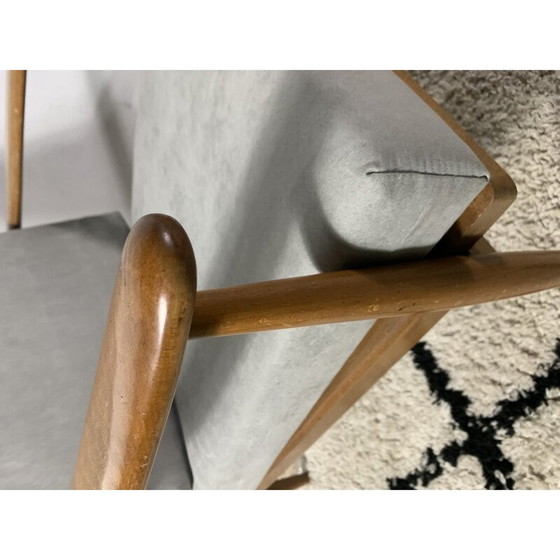 Image 1 of Paar vintage fauteuils in gelakt beukenhout, 1960