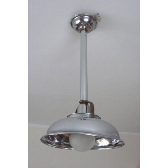 Image 1 of Vintage vernikkelde messing hanglamp, 1930