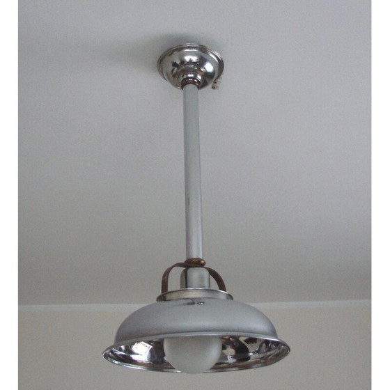Image 1 of Vintage vernikkelde messing hanglamp, 1930