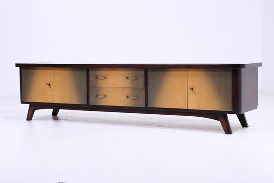 Image 1 of Vintage Lowboard 60s | Mid Century Dressoir TV Board Retro Opbergmeubel 70s Houten Ladekast